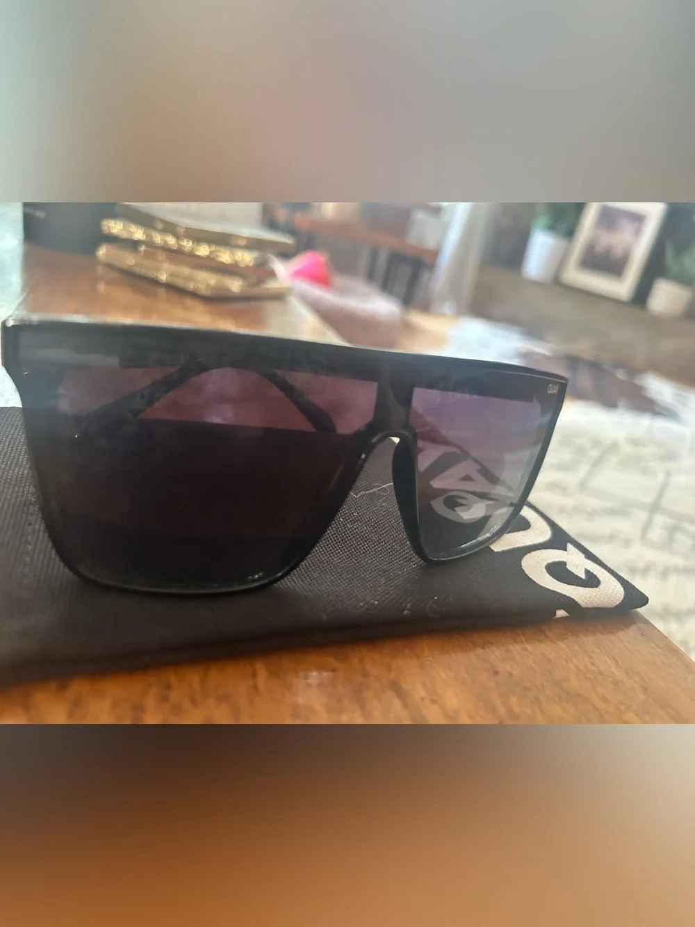Quay Australia Nightfall Black Gradient Shield Sunglasses